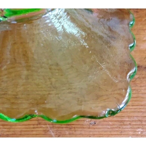 3 LE Smith & Rose Trellis Green Glass Square Pedestal Cake Stands Handmade USA - Picture 15 of 16